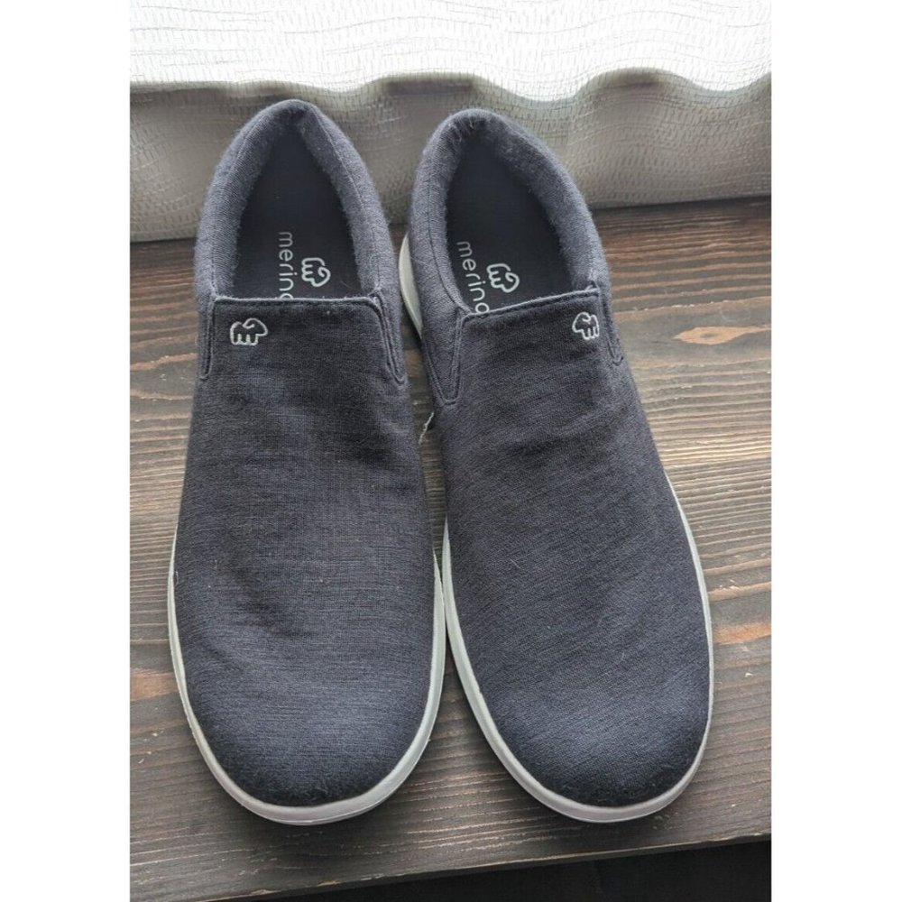 * Merinos Men's Size 12 W Navy Blue Slip-On Shoes Nice Condition - Picture 2 of 6